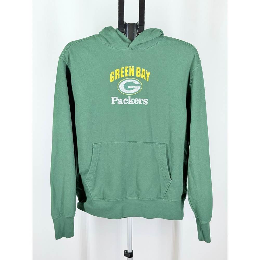 NFL Green Bay Packers Hoodie Mens  Green Distressed Graphic Go Pack Go M